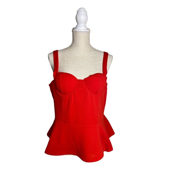 Tops - Red Corset With Peplum